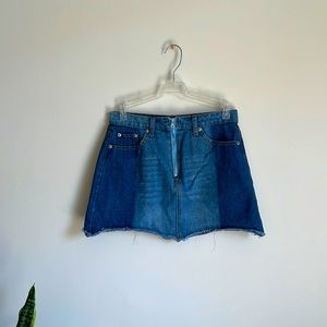 Full Zipper Jean Skirt